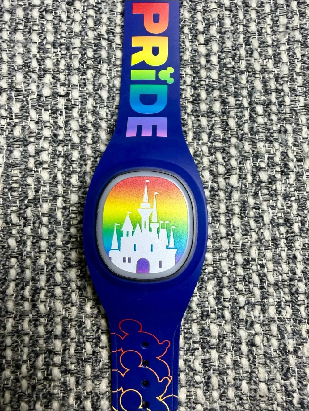 Used Disney Parks Pride Rainbow Castle MagicBand 2 Blue Mickey LGBTQ Magic Band
